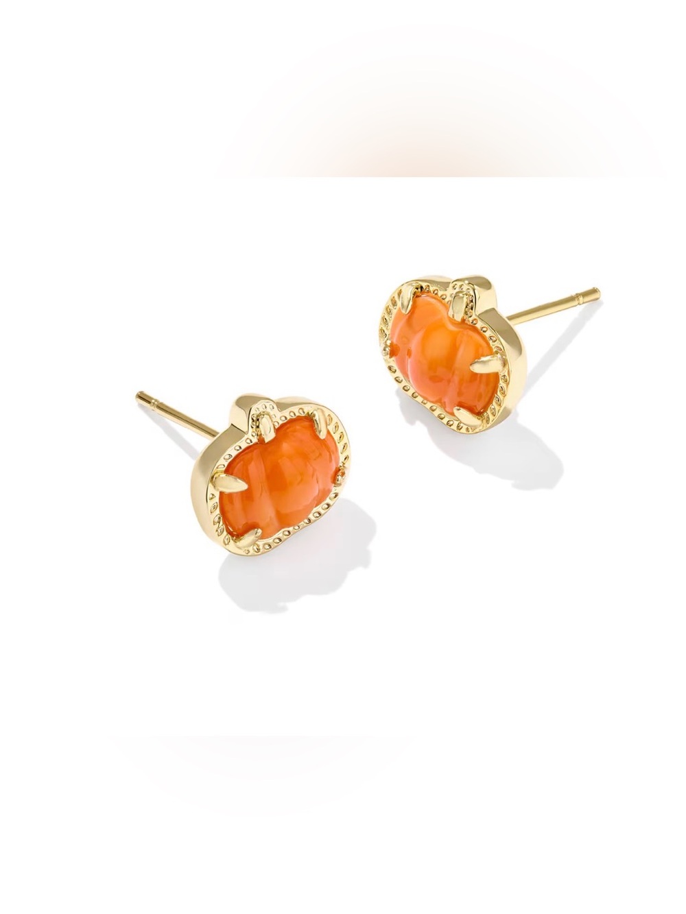Brand New Kendra Scott Gold Pumpkin stud Holiday earrings